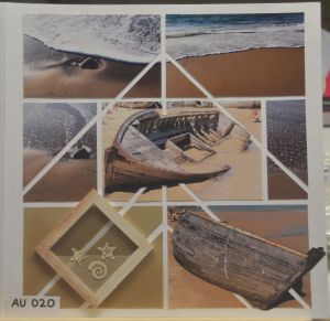 Vienne - Peking.  Deco box with sand and lace figures inside.