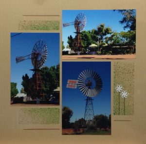 Background decoration stamped with Versamark ink and chalked. Lace Windmills from the Holidays series.