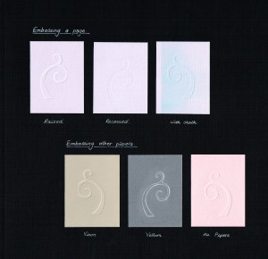 Examples of dry embossing