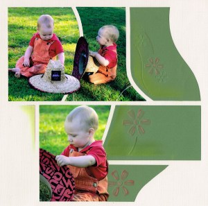 Jack and hat - embossed flowers embellished with chalk pencils.